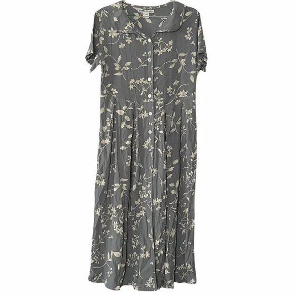 Smith & Hawken Floral Button Down Midi Dress - Picture 3 of 5